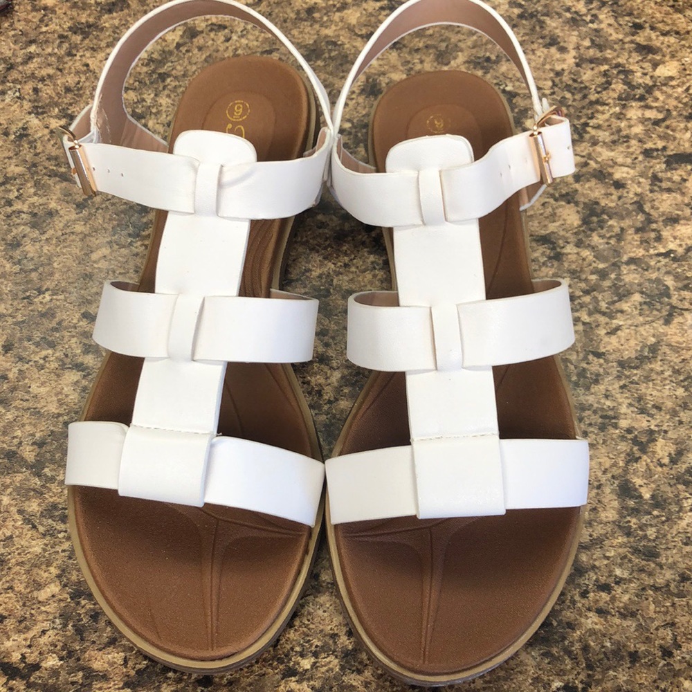 White comfort sandals